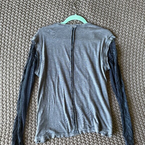 Free People Billie Jean Twofer Lace Sleeve Top in XS - Picture 4 of 7